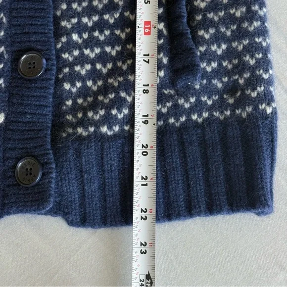 Aerie Lambs Wool Rabbit Hair Y2K Fair Isle Fisherman Cardigan‎ Sweater Medium - Picture 10 of 11